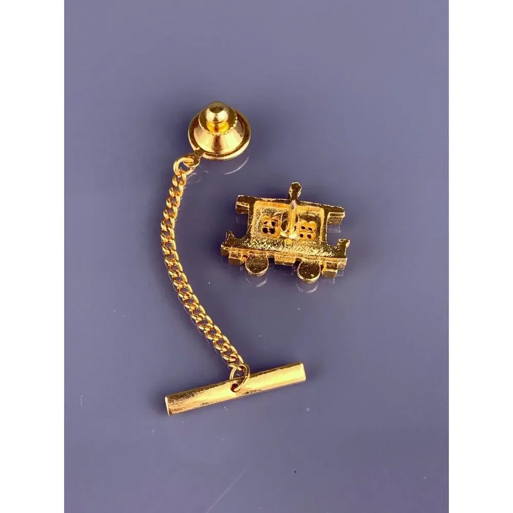 D&H C Co Railroad Train Caboose Tack Pin Gold Plated Delaware Hudson Canal VTG